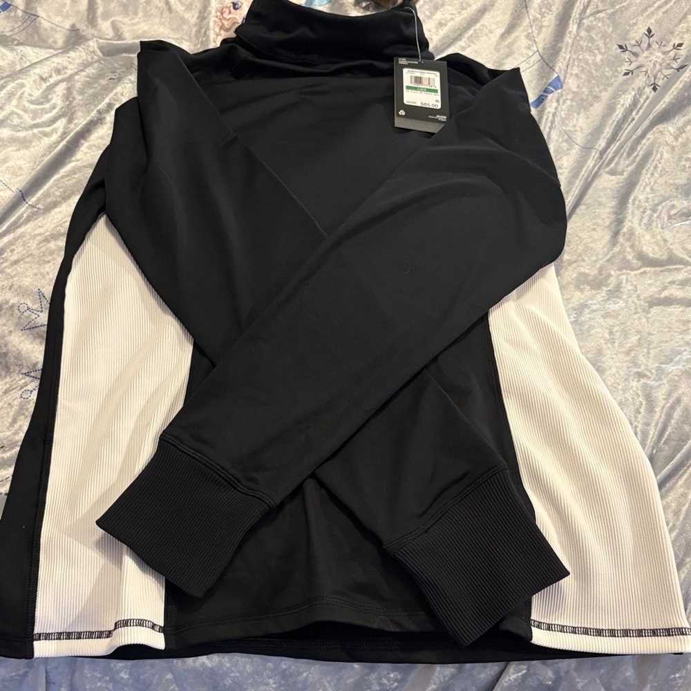 Black and White Under Armour Long Sleeve Top